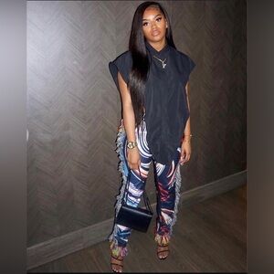 Asymmetrical Shirt - Black - Brand New